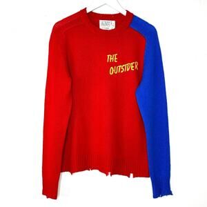 Sandrine Rose The Outsider Oversized L/S Cashmere Blend Sweater Distressed L NWT